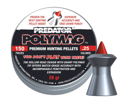 Пули пневматические JSB Predator Polymag (150 шт, 6,35 мм, 1.68 г)