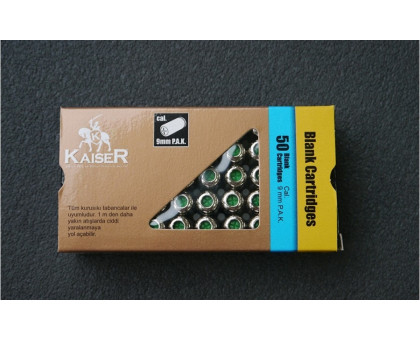 Патрон светозвуковой Kaiser 9mm P.A.K. Nickel (50 шт.)