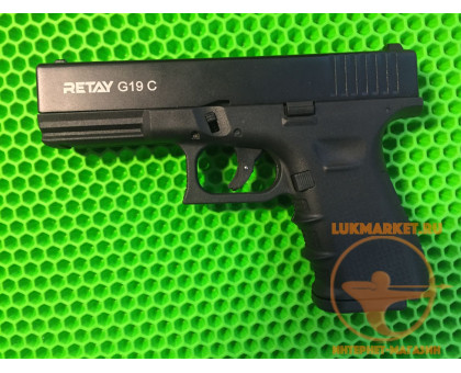 Пистолет охолощенный Retay G19C (Glock 19С) черный, 9mm