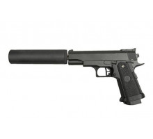 Пистолет страйкбольный Galaxy G.10А (COLT1911PD mini с глушителем)