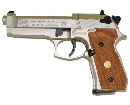 Пистолет пневматический Umarex Beretta M92 FS (никель с дерев. накладками)