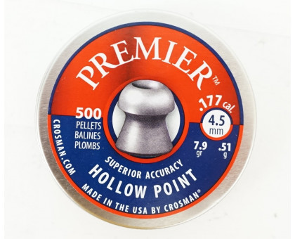 Пули пневматические Crosman Premier Hollow Point (500 шт, 4,5 мм, 0,51 г)